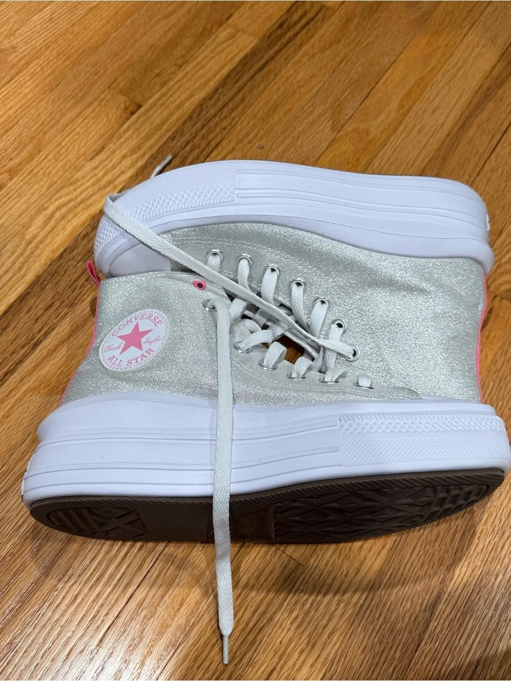 Big Girls Chuck Taylor All Star Move Sparkle Platform High Top Casual Sneakers